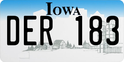 IA license plate DER183