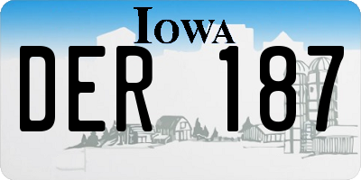 IA license plate DER187