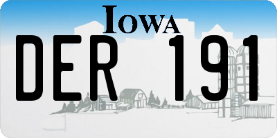 IA license plate DER191