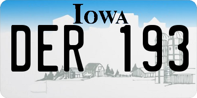 IA license plate DER193