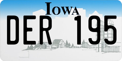 IA license plate DER195