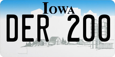 IA license plate DER200