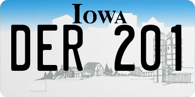 IA license plate DER201