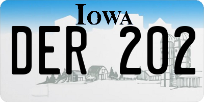 IA license plate DER202