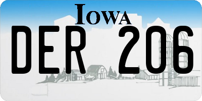 IA license plate DER206