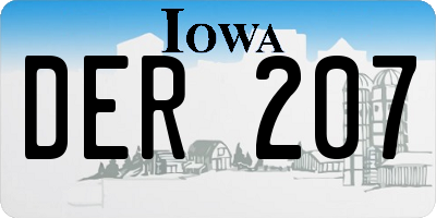 IA license plate DER207