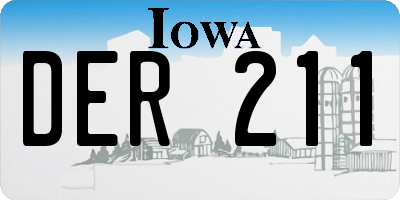 IA license plate DER211