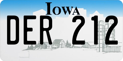 IA license plate DER212