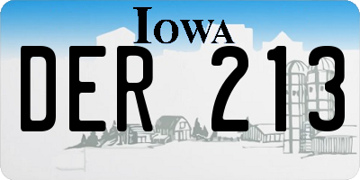 IA license plate DER213