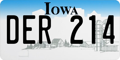 IA license plate DER214