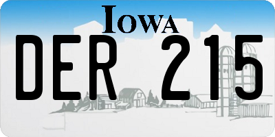 IA license plate DER215