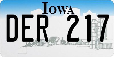 IA license plate DER217