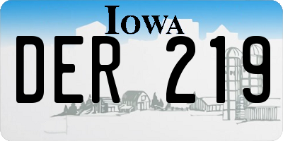 IA license plate DER219