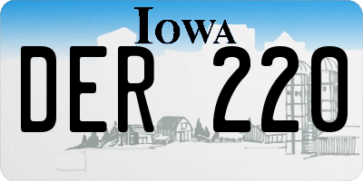 IA license plate DER220