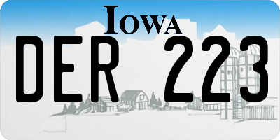 IA license plate DER223