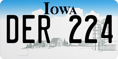 IA license plate DER224