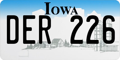 IA license plate DER226