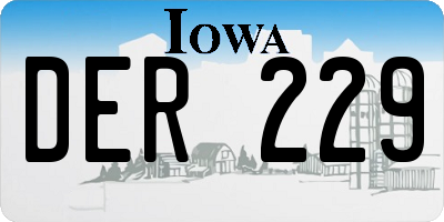 IA license plate DER229