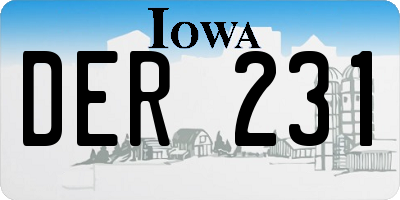 IA license plate DER231