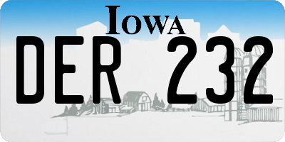 IA license plate DER232