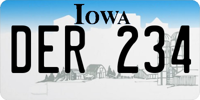 IA license plate DER234