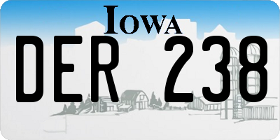 IA license plate DER238