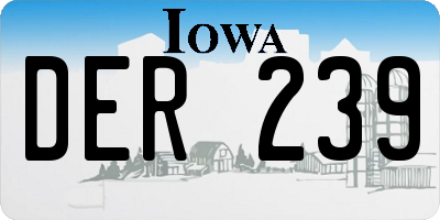 IA license plate DER239