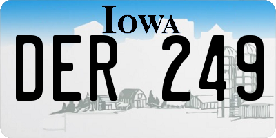 IA license plate DER249