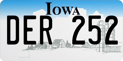IA license plate DER252