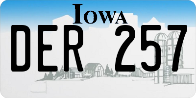 IA license plate DER257