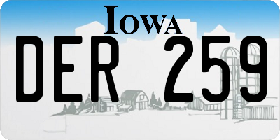 IA license plate DER259