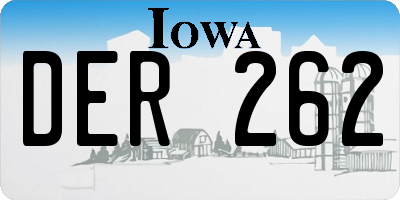 IA license plate DER262