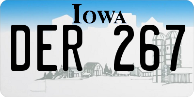 IA license plate DER267