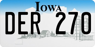 IA license plate DER270