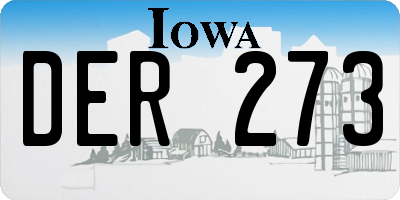 IA license plate DER273
