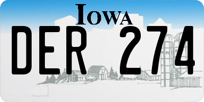 IA license plate DER274