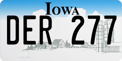 IA license plate DER277