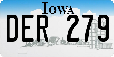 IA license plate DER279
