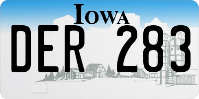 IA license plate DER283