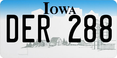 IA license plate DER288