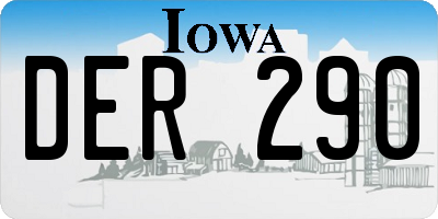IA license plate DER290
