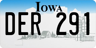 IA license plate DER291