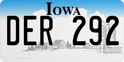 IA license plate DER292
