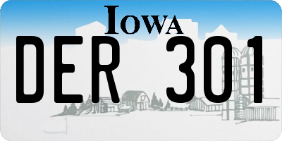 IA license plate DER301
