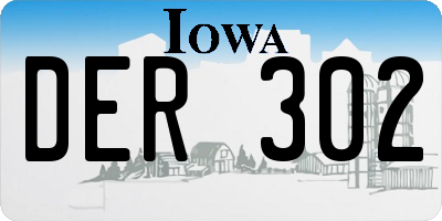 IA license plate DER302