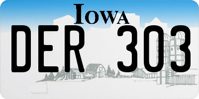 IA license plate DER303