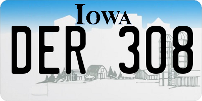 IA license plate DER308