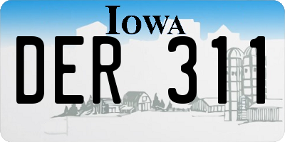 IA license plate DER311