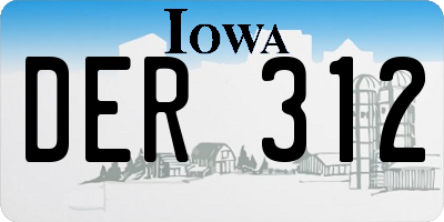 IA license plate DER312