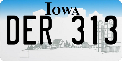 IA license plate DER313